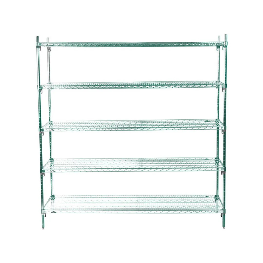 Metro Super Adjustable Super Erecta® 5A477C Wire Shelving Starter Unit, Green Epoxy - 72" x 21" x 74"