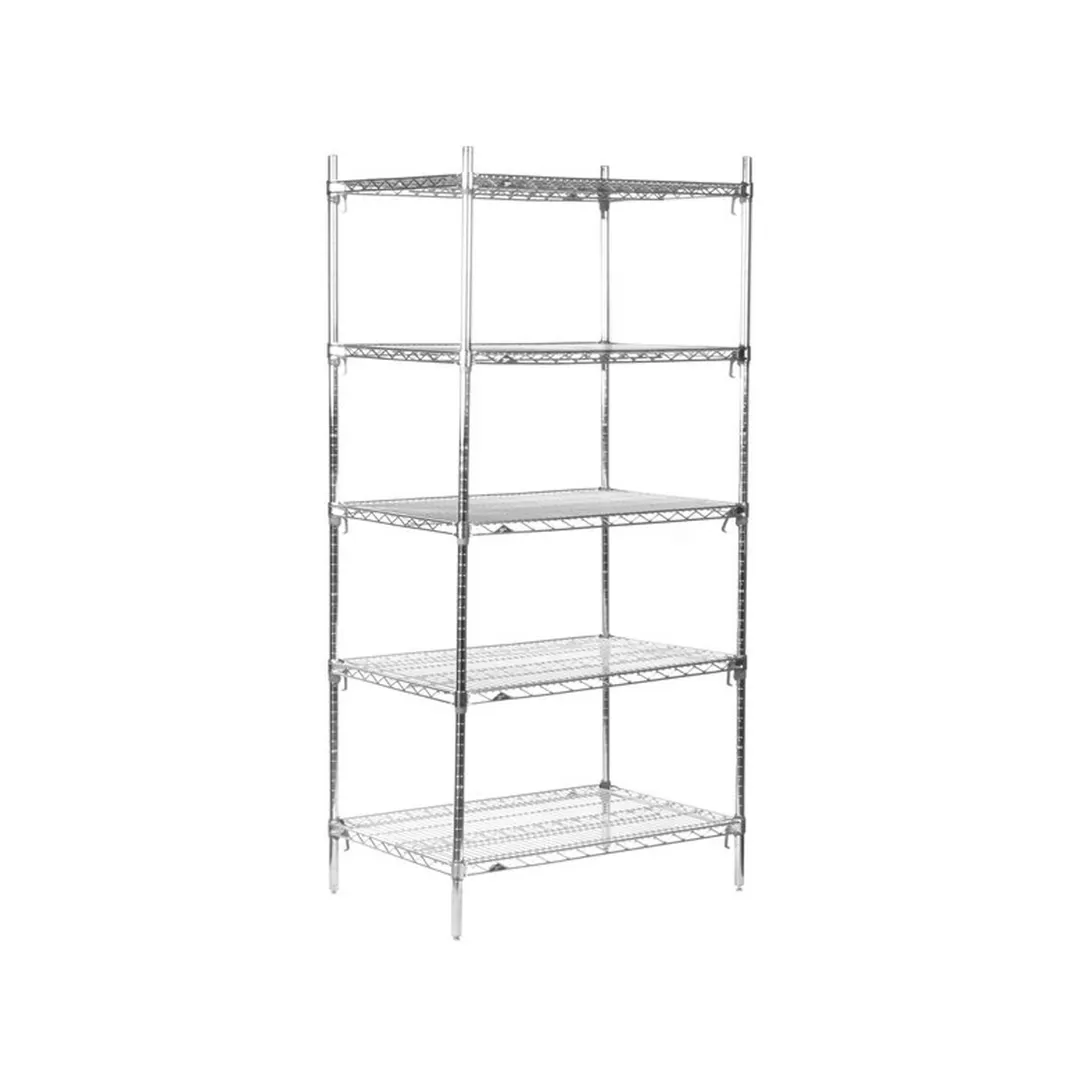 Metro Super Adjustable Super Erecta® 5A527C Chrome Wire Shelving Starter Unit - 36" x 24" x 74"