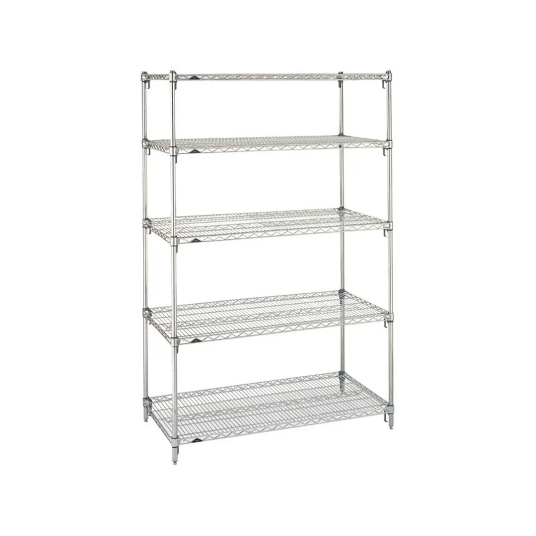 Metro Super Adjustable Super Erecta® 5A547C Chrome Wire Shelving Starter Unit - 42" x 24" x 74"