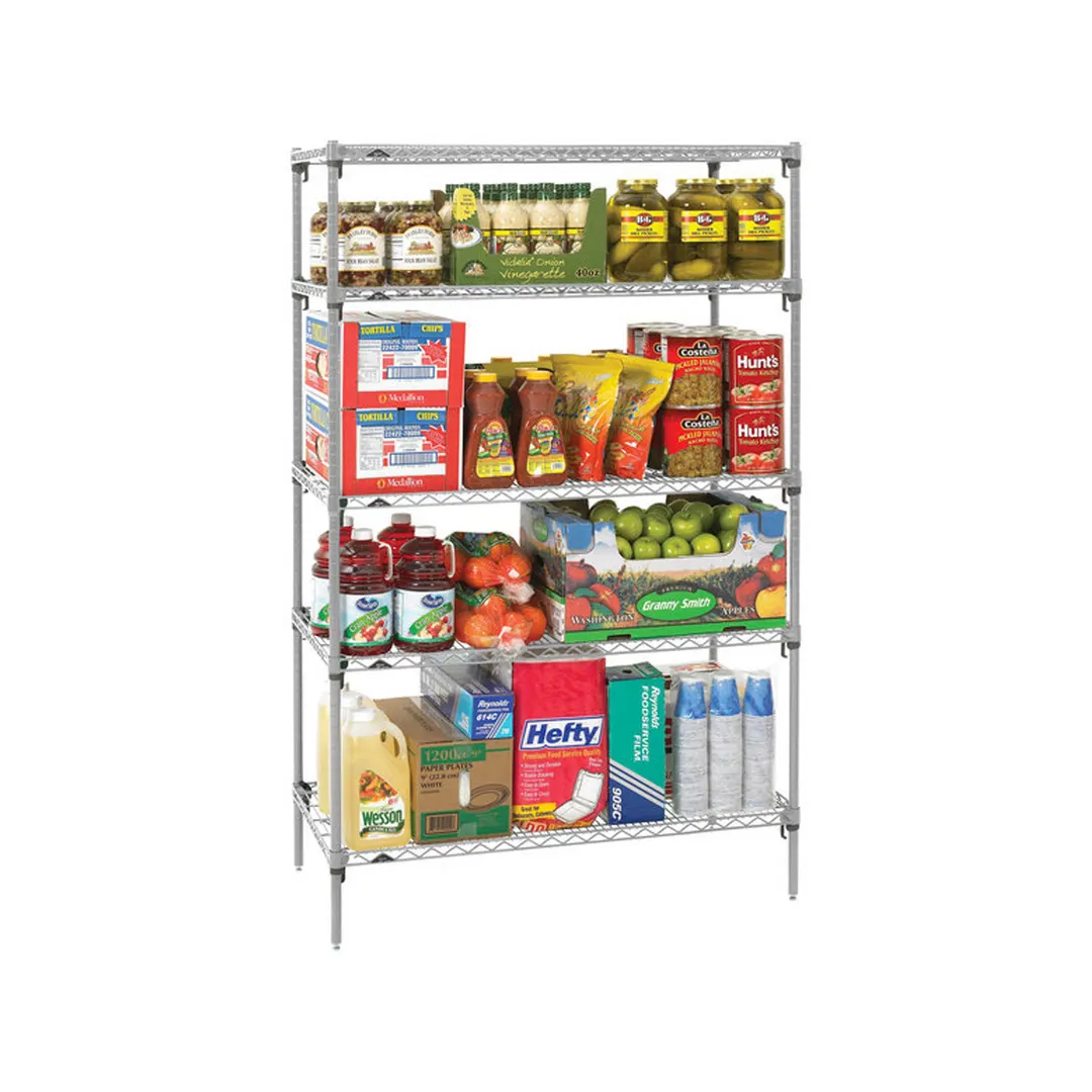 Metro Super Adjustable Super Erecta® 5A547C Chrome Wire Shelving Starter Unit - 42" x 24" x 74"