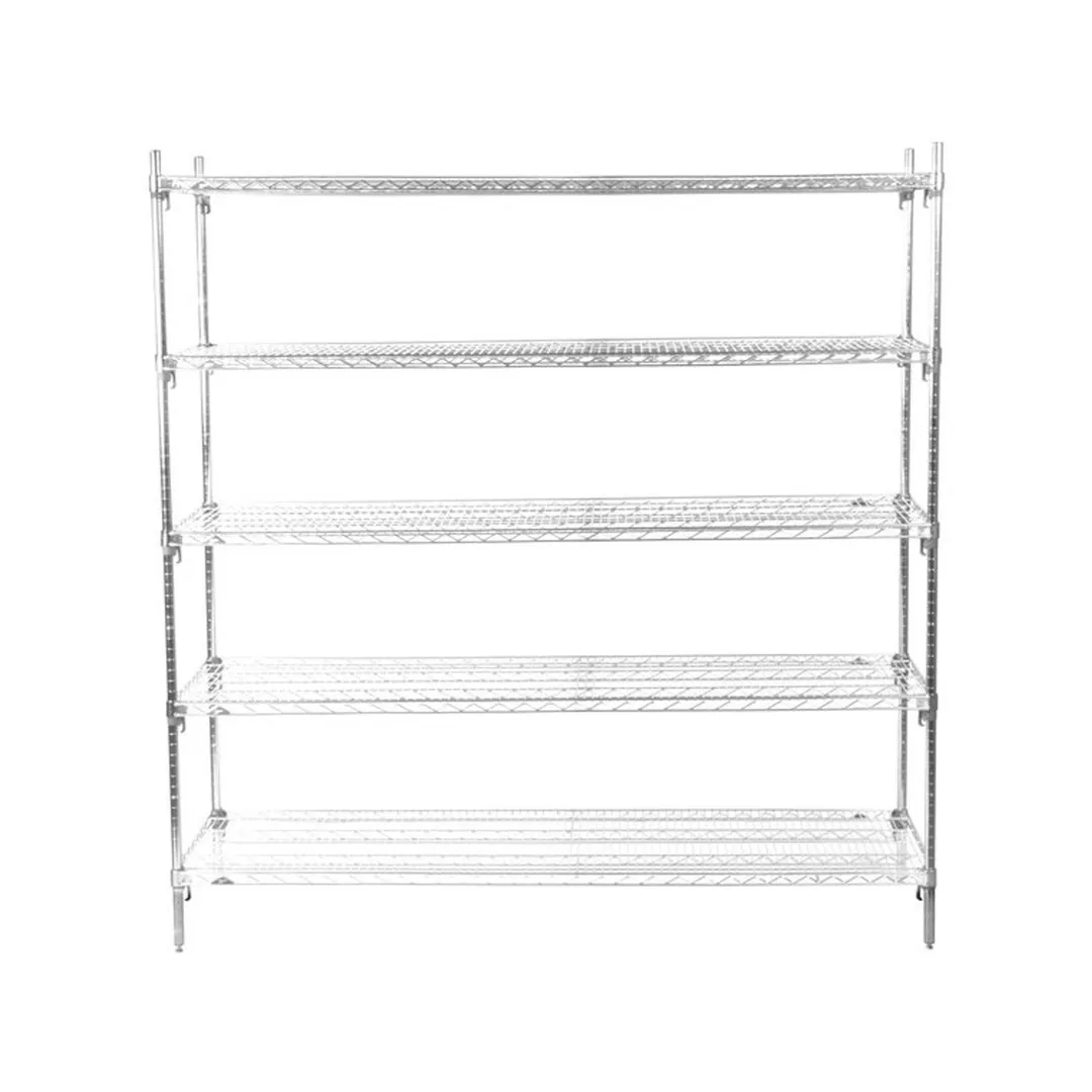 Metro Super Adjustable Super Erecta® 5A577C Chrome Wire Shelving Starter Unit - 72" x 24" x 74"
