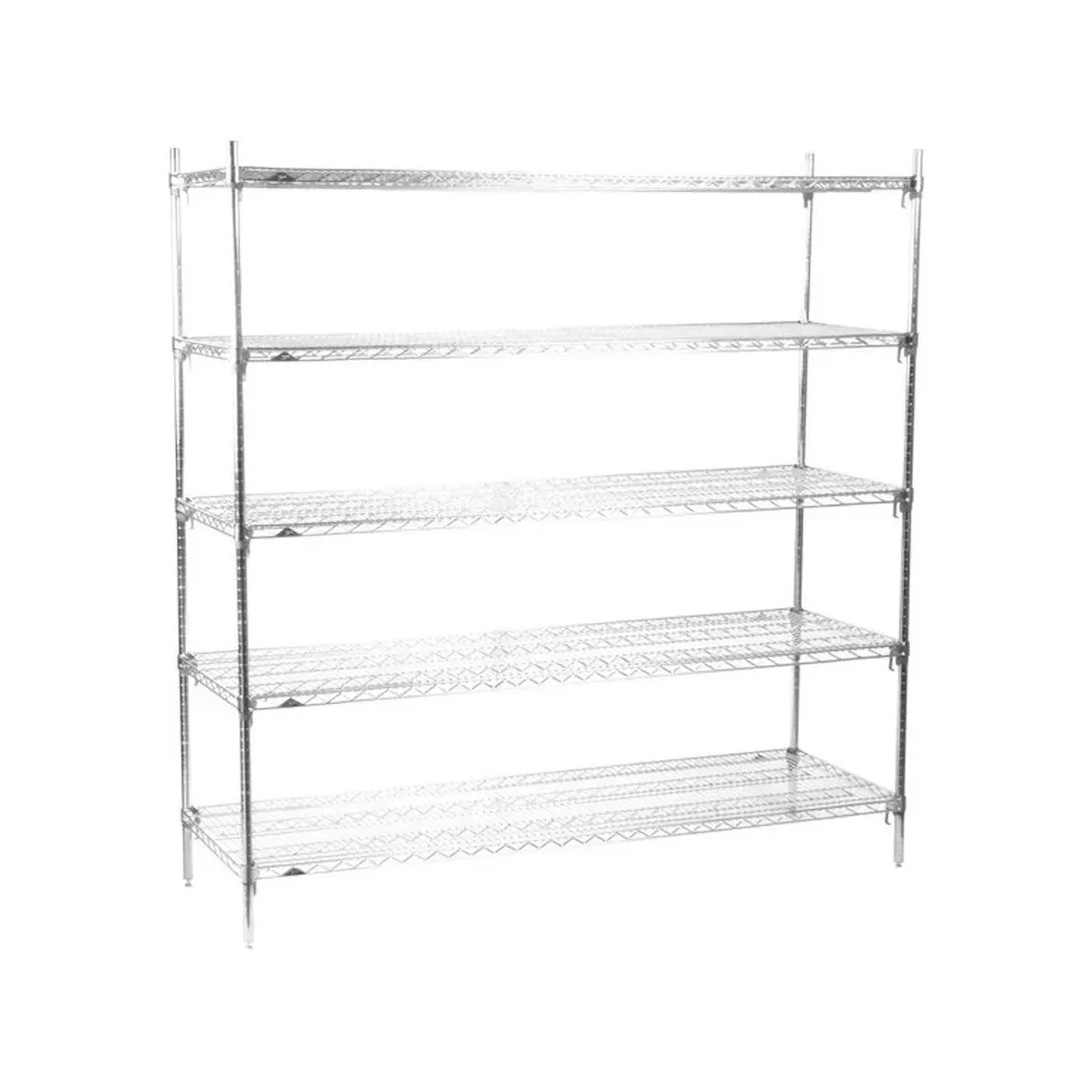 Metro Super Adjustable Super Erecta® 5A577C Chrome Wire Shelving Starter Unit - 72" x 24" x 74"