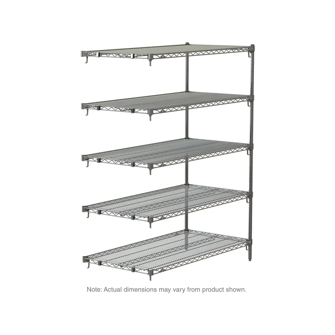 Metro 5AA567C Super Erecta® Adjustable 5-Shelf Chrome Wire Shelving Add On Unit - 60" x 24" x 74"