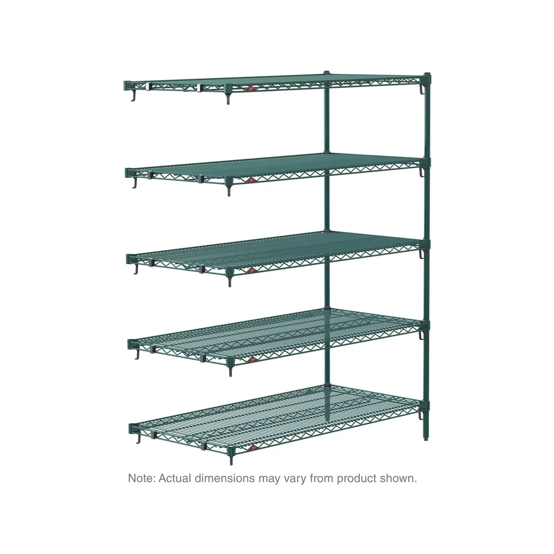 Metro 5AA577C Super Erecta® Adjustable 5-Shelf Chrome Wire Shelving Add On Unit - 72" x 24" x 74"