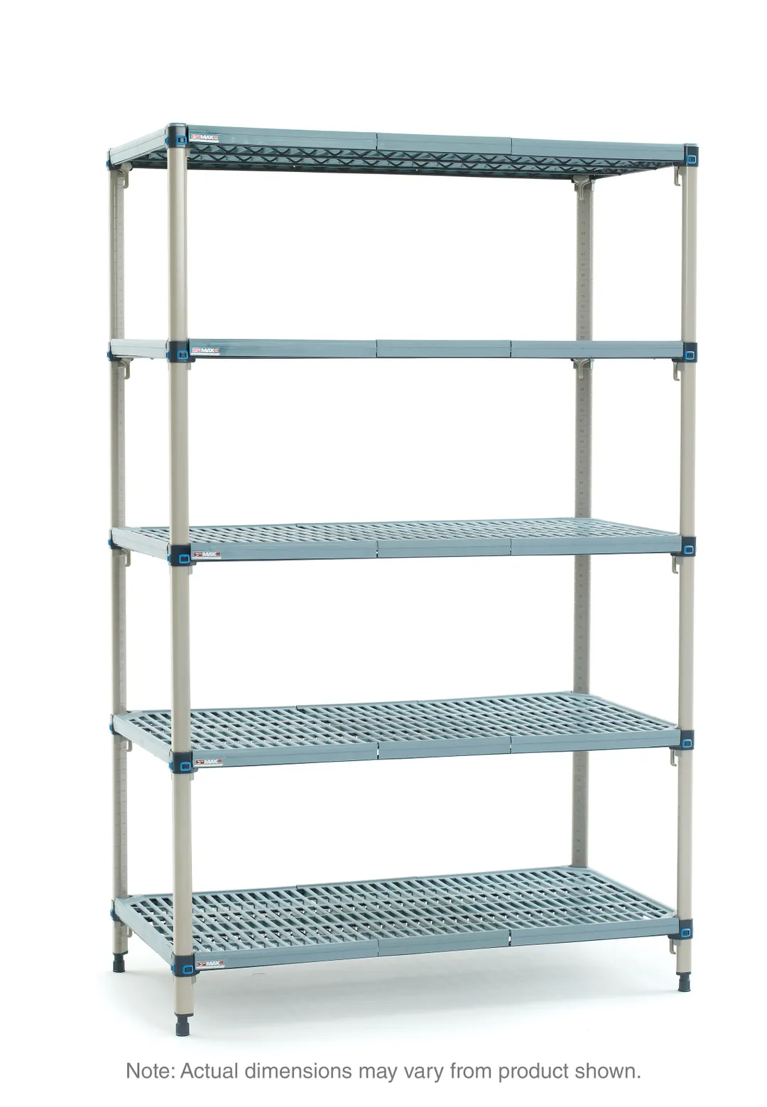 Metro 5Q537G3 MetroMax® Q Starter Blue 5-Shelf Polymer Shelving Unit - 36" x 24" x 74"