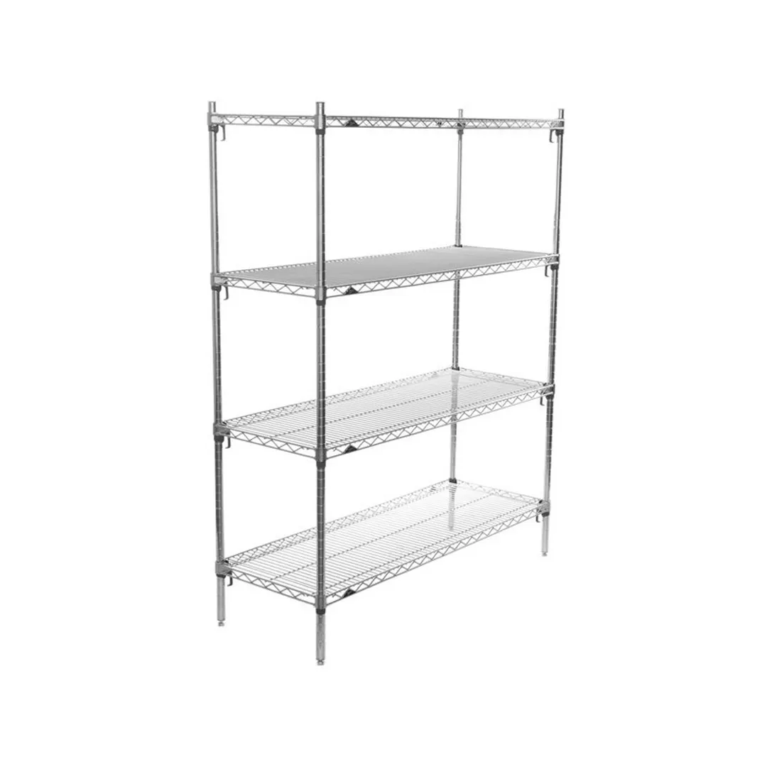 Metro Super Adjustable Super Erecta A356C 4-Shelf Wire Shelving Starter Unit, Chrome - 18" x 48" x 63"