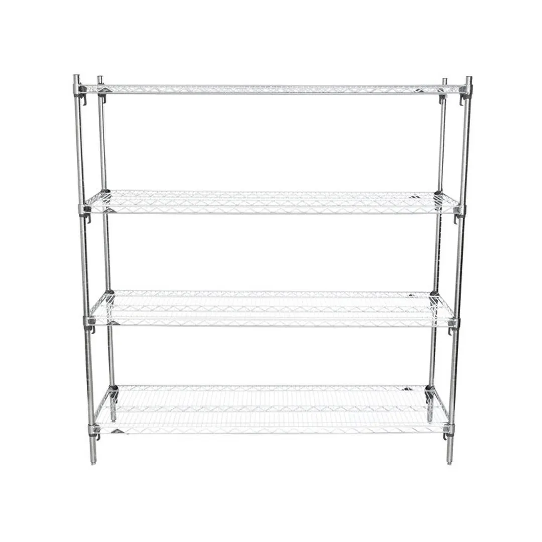 Metro Super Adjustable Super Erecta A366C 4-Shelf Wire Shelving Starter Unit, Chrome - 18" x 60" x 63"