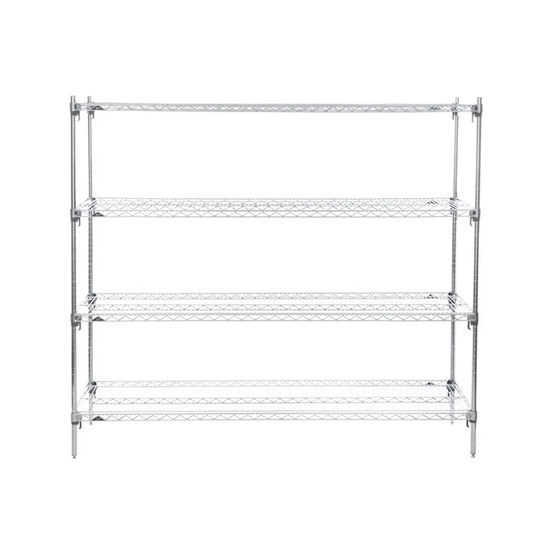 Metro Super Adjustable Super Erecta A376C 4-Shelf Wire Shelving Starter Unit, Chrome - 18" x 72" x 63"