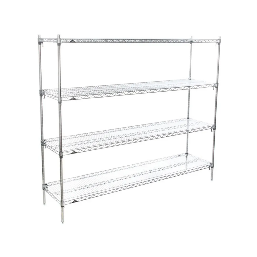 Metro Super Adjustable Super Erecta A376C 4-Shelf Wire Shelving Starter Unit, Chrome - 18" x 72" x 63"
