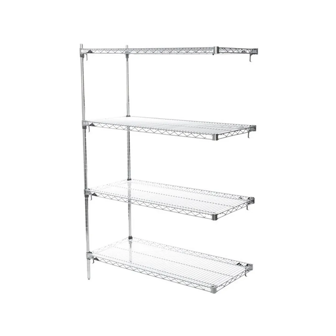 Metro Super Adjustable Super Erecta AA346C 4-Shelf Wire Shelving Add-On Unit, Chrome - 18" x 42" x 63"