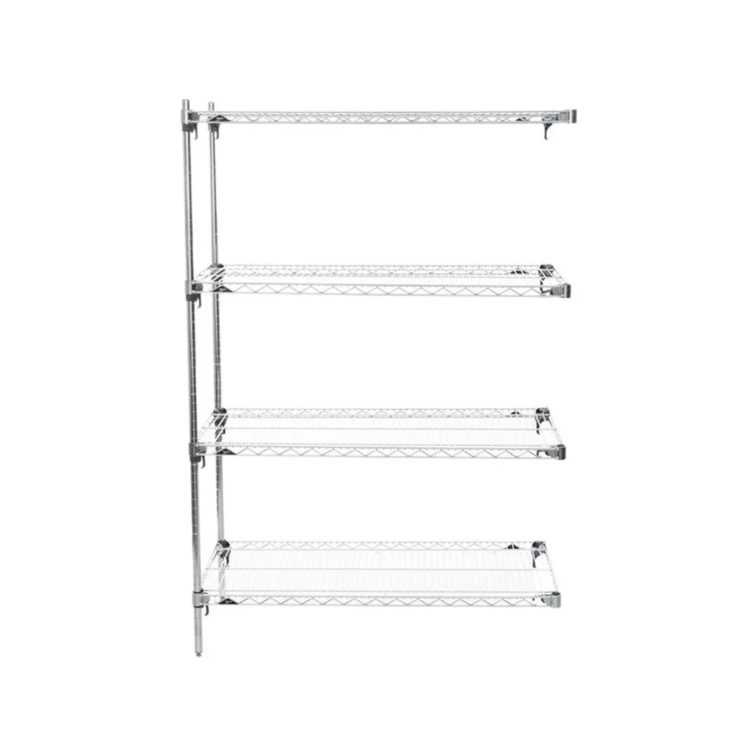 Metro Super Adjustable Super Erecta AA346C 4-Shelf Wire Shelving Add-On Unit, Chrome - 18" x 42" x 63"