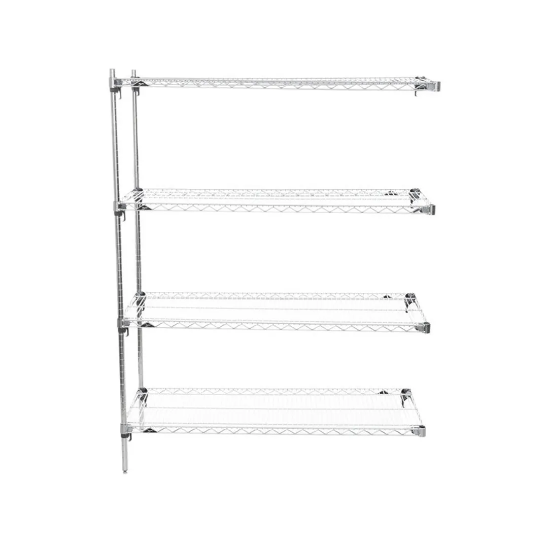 Metro Super Adjustable Super Erecta AA356C 4-Shelf Wire Shelving Add-On Unit, Chrome - 18" x 48" x 63"