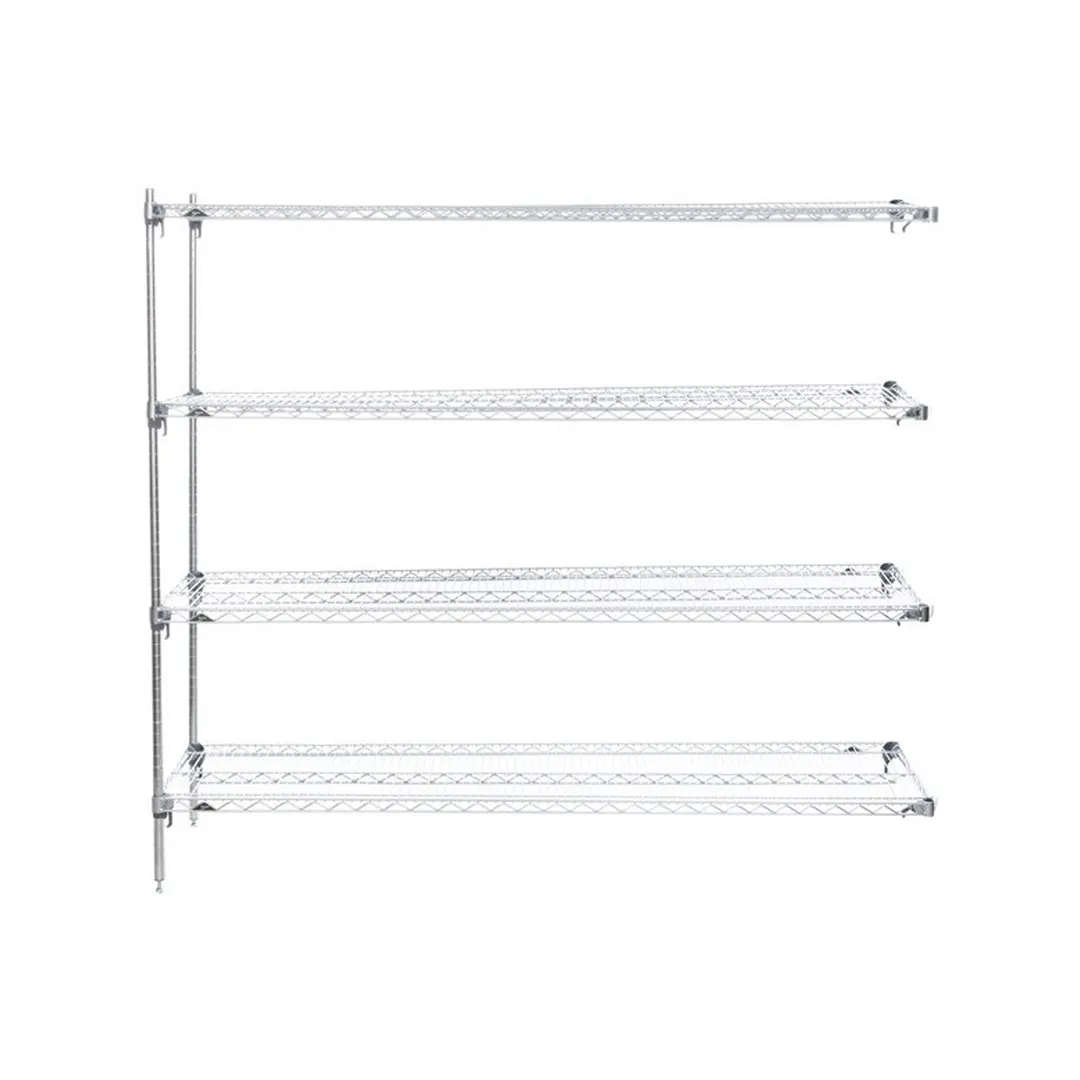 Metro Super Adjustable Super Erecta AA376C 4-Shelf Wire Shelving Add-On Unit, Chrome - 18" x 72" x 63"