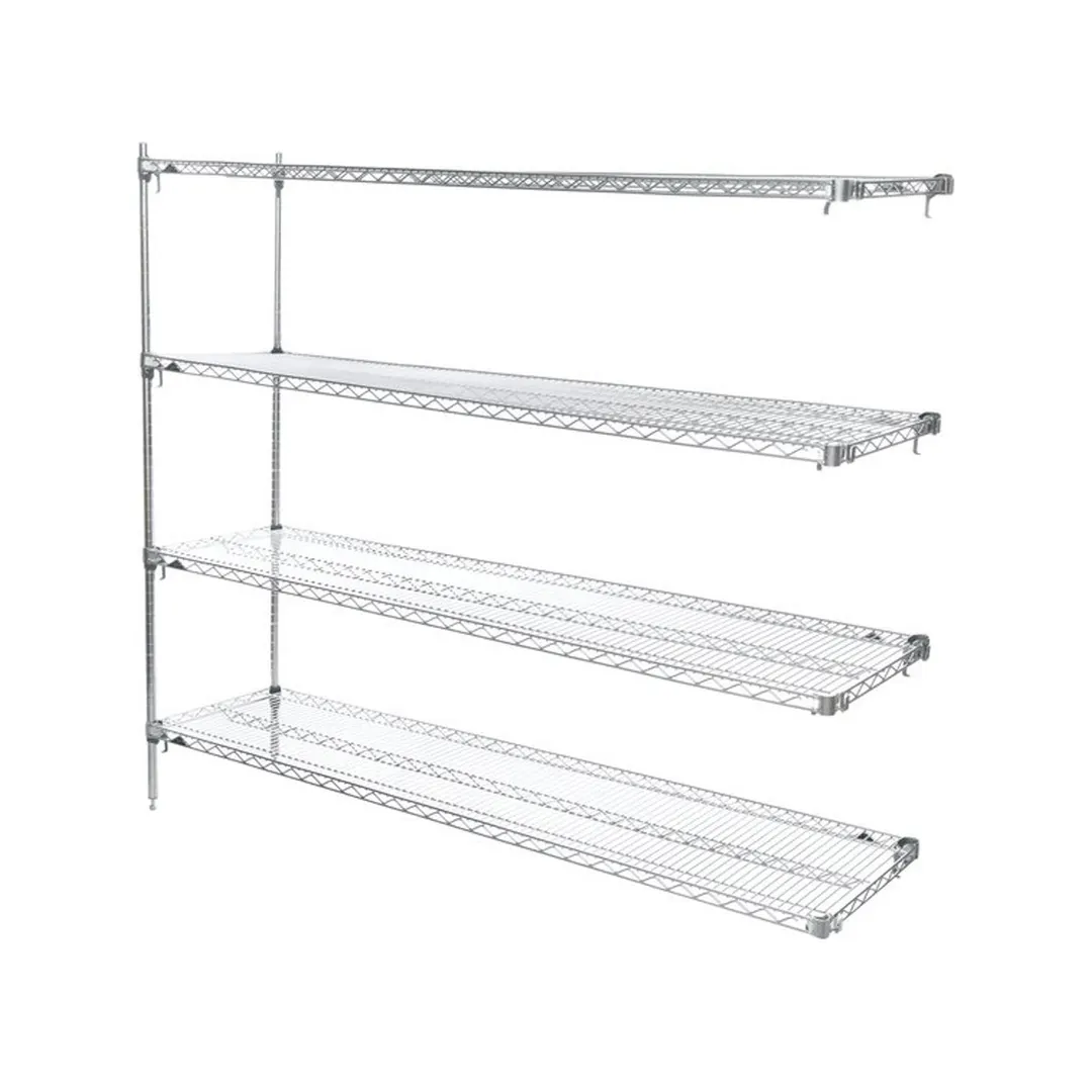 Metro Super Adjustable Super Erecta AA376C 4-Shelf Wire Shelving Add-On Unit, Chrome - 18" x 72" x 63"