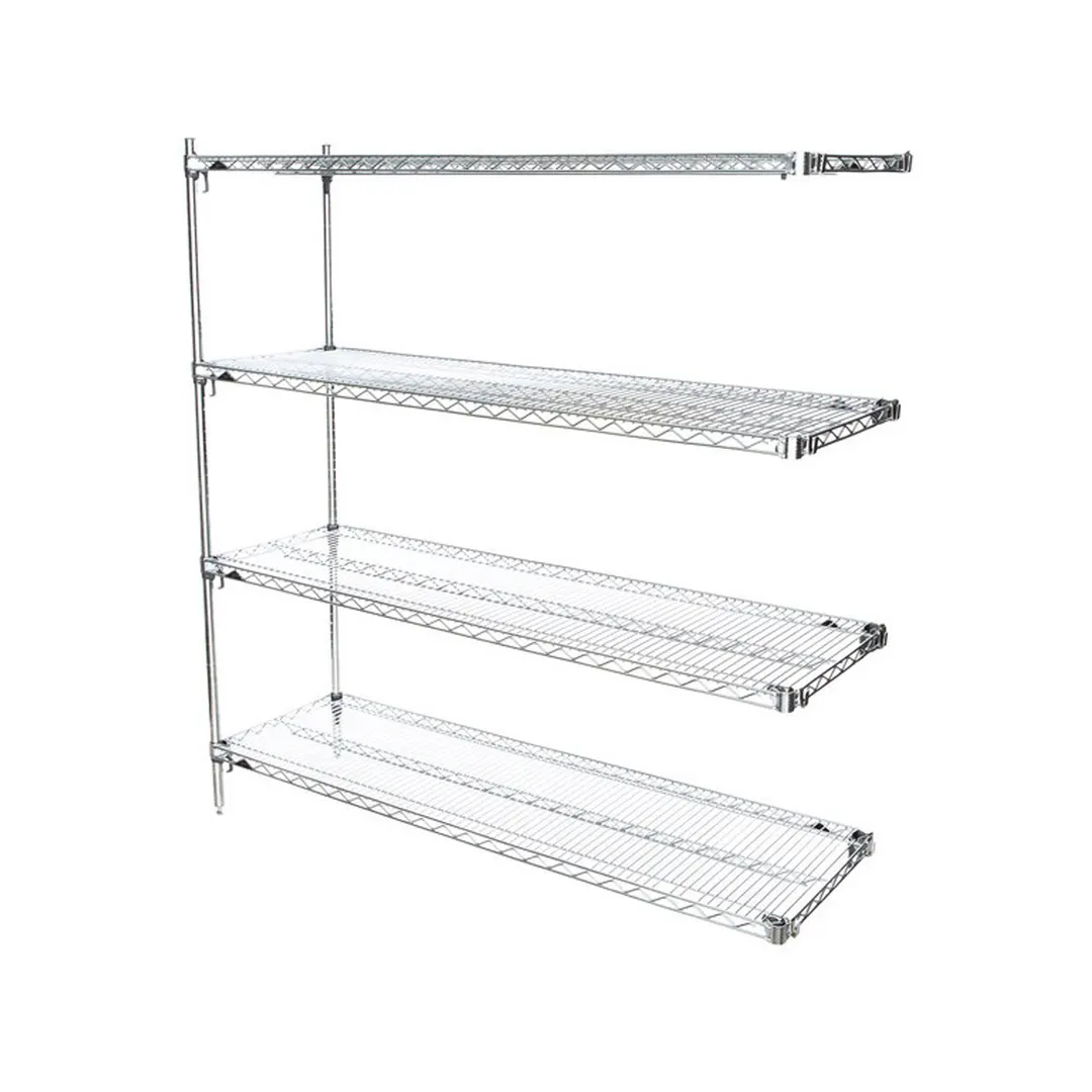 Metro Super Adjustable Super Erecta AA436C 4-Shelf Wire Shelving Add-On Unit, Chrome - 21" x 36" x 63"