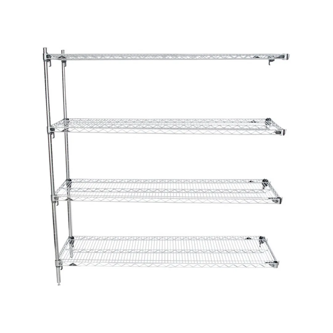 Metro Super Adjustable Super Erecta AA456C 4-Shelf Wire Shelving Add-On Unit, Chrome - 21" x 48" x 63"