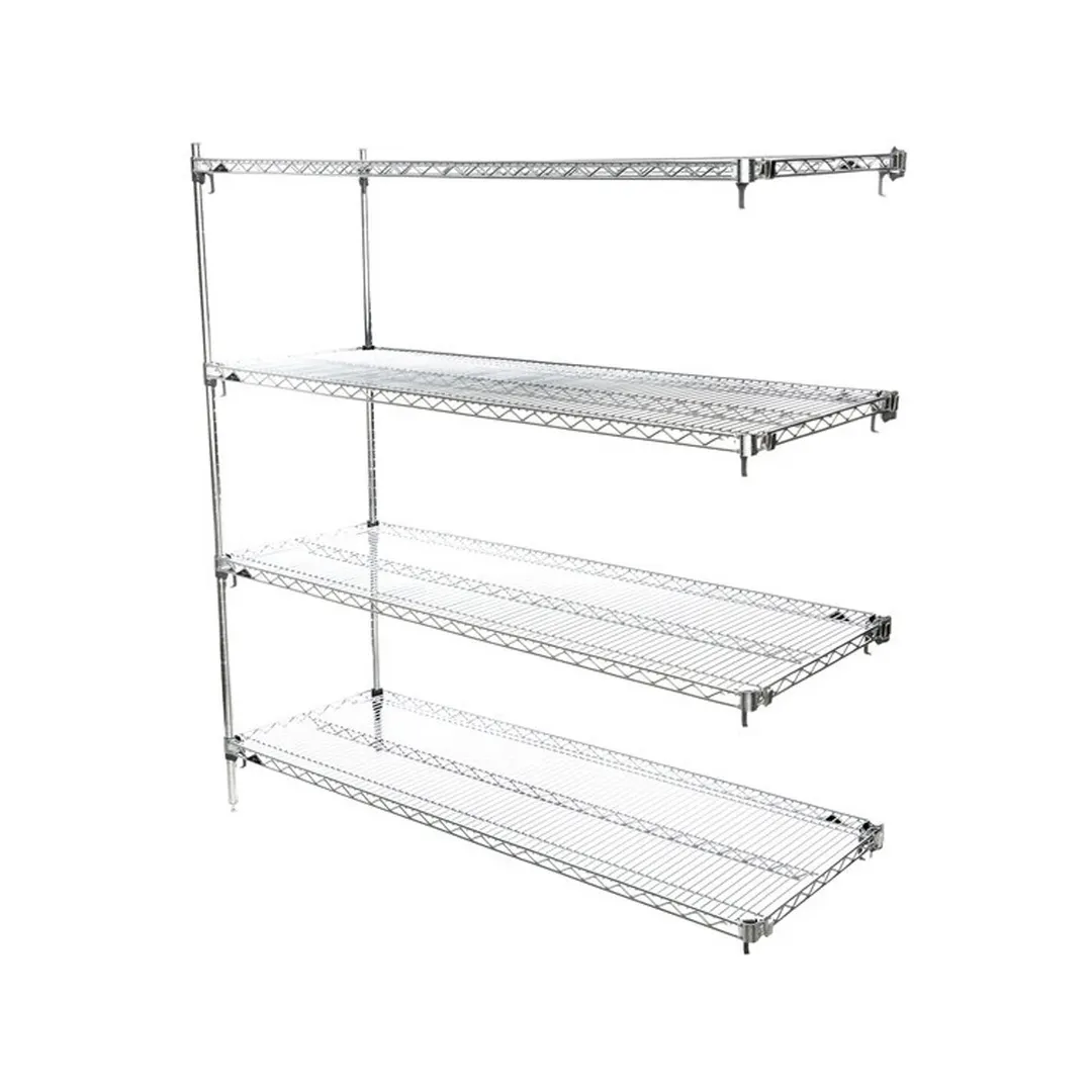 Metro Super Adjustable Super Erecta AA466C 4-Shelf Wire Shelving Add-On Unit, Chrome - 21" x 60" x 63"