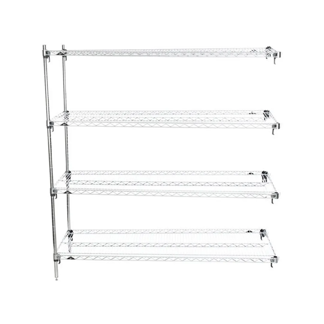 Metro Super Adjustable Super Erecta AA466C 4-Shelf Wire Shelving Add-On Unit, Chrome - 21" x 60" x 63"