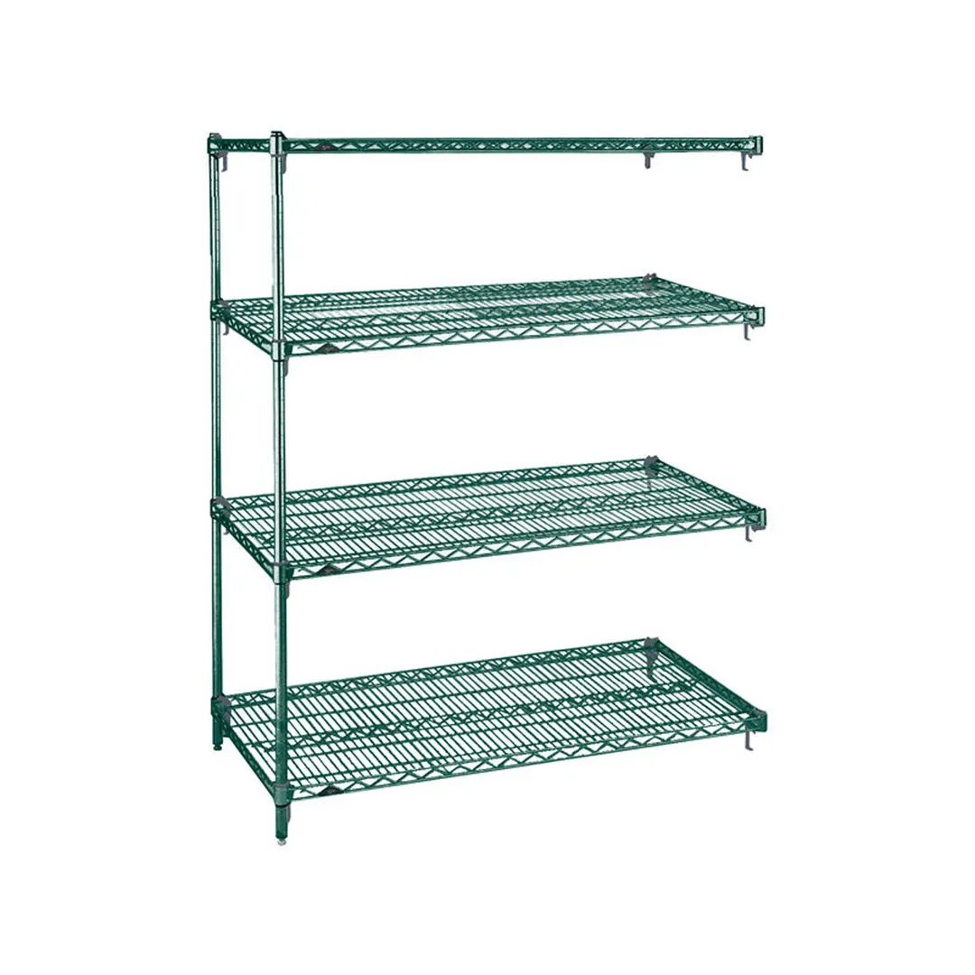 Metro Super Adjustable Super Erecta AA556K3 4-Shelf Wire Shelving Add-On Unit, Metroseal Green Epoxy - 24" x 48" x 63"