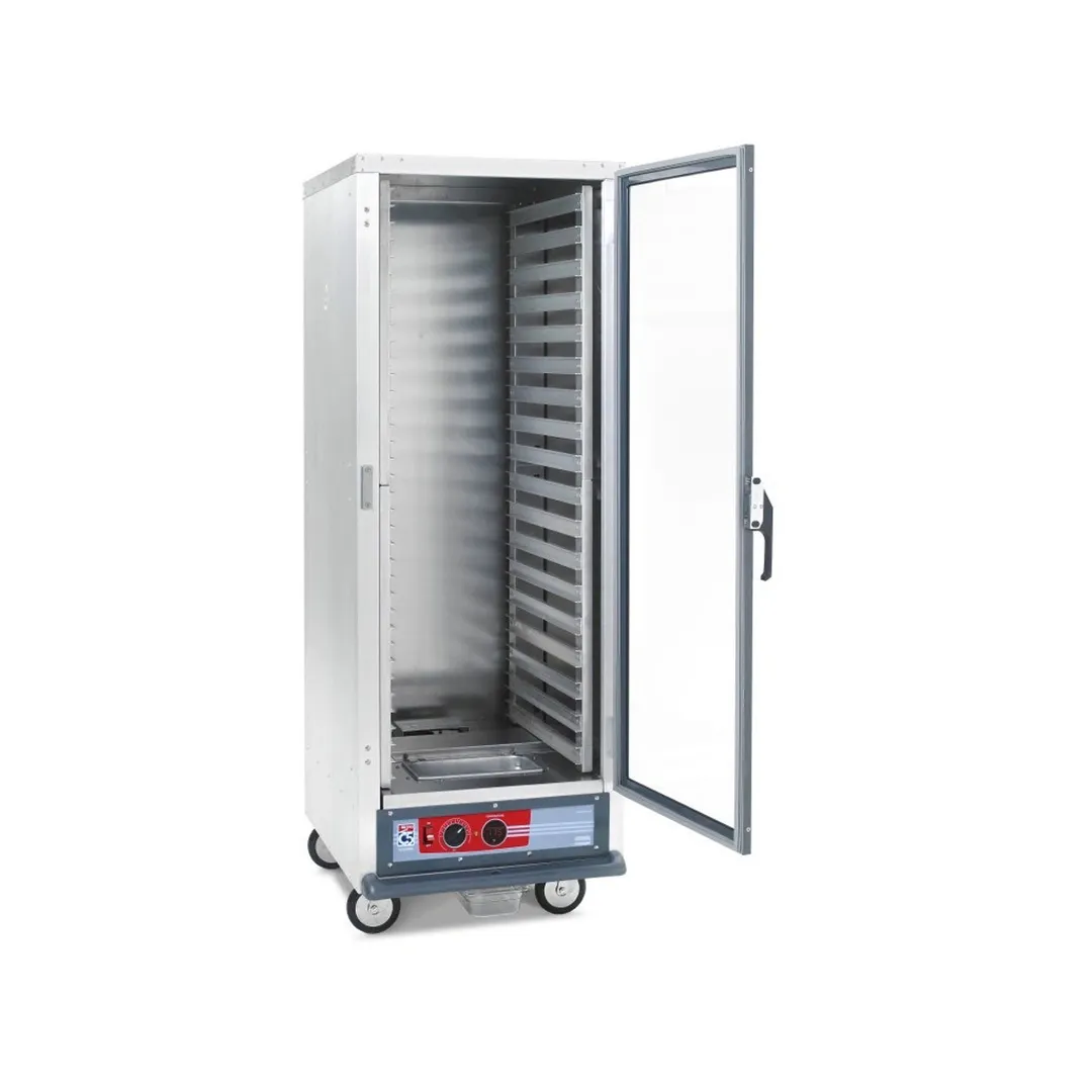 Metro C519-HFC-L "Full Height" 1-Door Clear Heated Holding Cabinet, 35 Pan Capacity, Aluminum