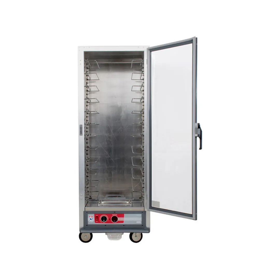Metro C519-HFC-U "Full Height" 1-Door Clear Heated Holding Cabinet, 18x26" Pan Capacity, Aluminum