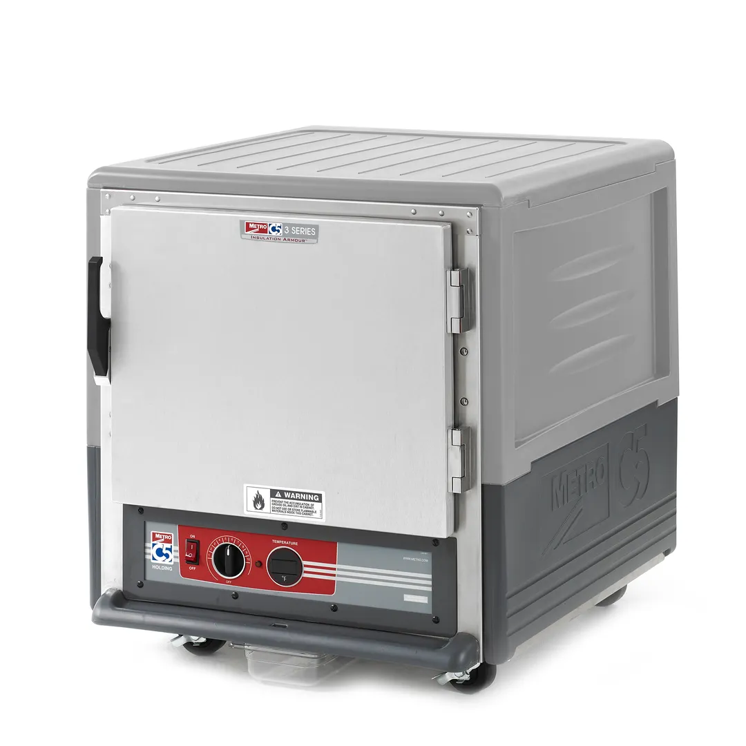Metro C533-HLFS-U-GY "Under Counter" 1-Door Solid Heated Holding Cabinet, Gray Insulation Armour, 120V 1400W