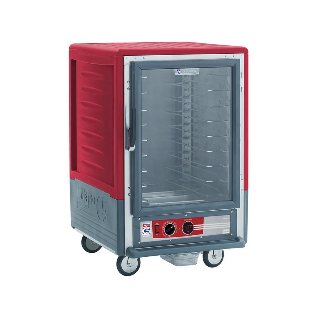 Metro C535-HFC-U "Half Height" 1-Door Heated Holding Cabinet, Clear Polycarbonate Door, 8-Pan 18"x26" Capacity, Aluminum, 2000W, 120V