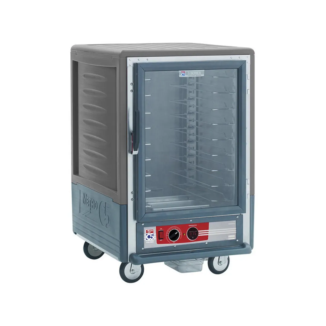 Metro C535-HLFC-U-GY "Half Height" 1-Door Clear Heated Holding Cabinet, 120V, Grey Insulation Armour, 1440W, Aluminum Finish