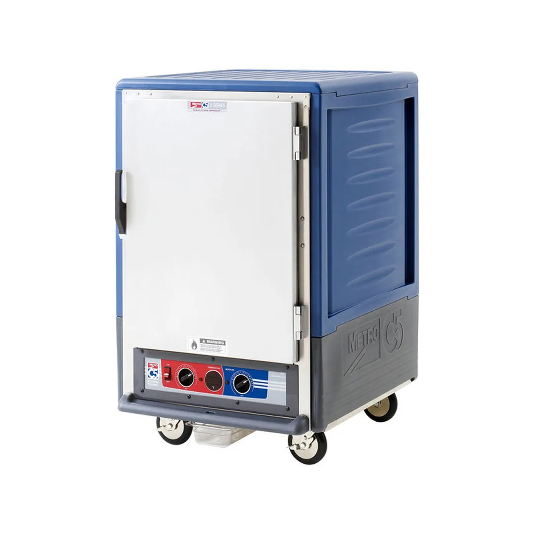 Metro C535-MFS-L-BU Half Height Moisture Heated Holding & Proofing Cabinet w/ Blue Insulation, Solid Door