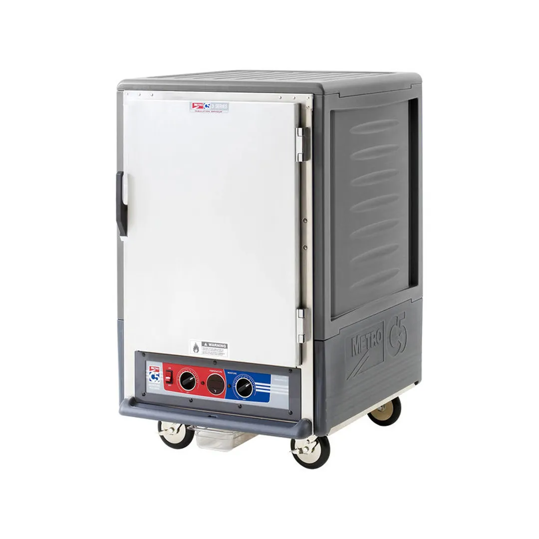 Metro C535-MFS-L-GY Half Height Moisture Heated Holding & Proofing Cabinet w/ Grey Insulation, Solid Door