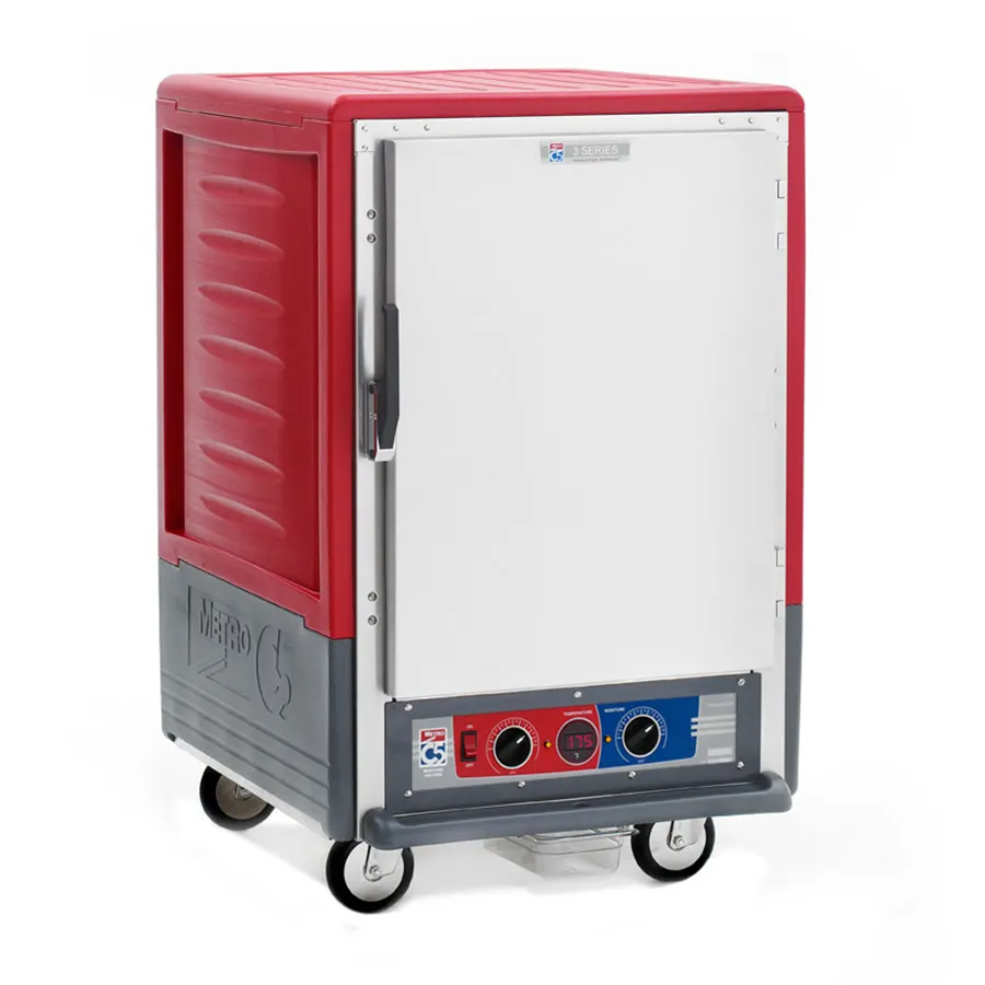 Metro C535-MFS-L Half Height Moisture Heated Holding & Proofing Cabinet w/ Red Insulation, Solid Door