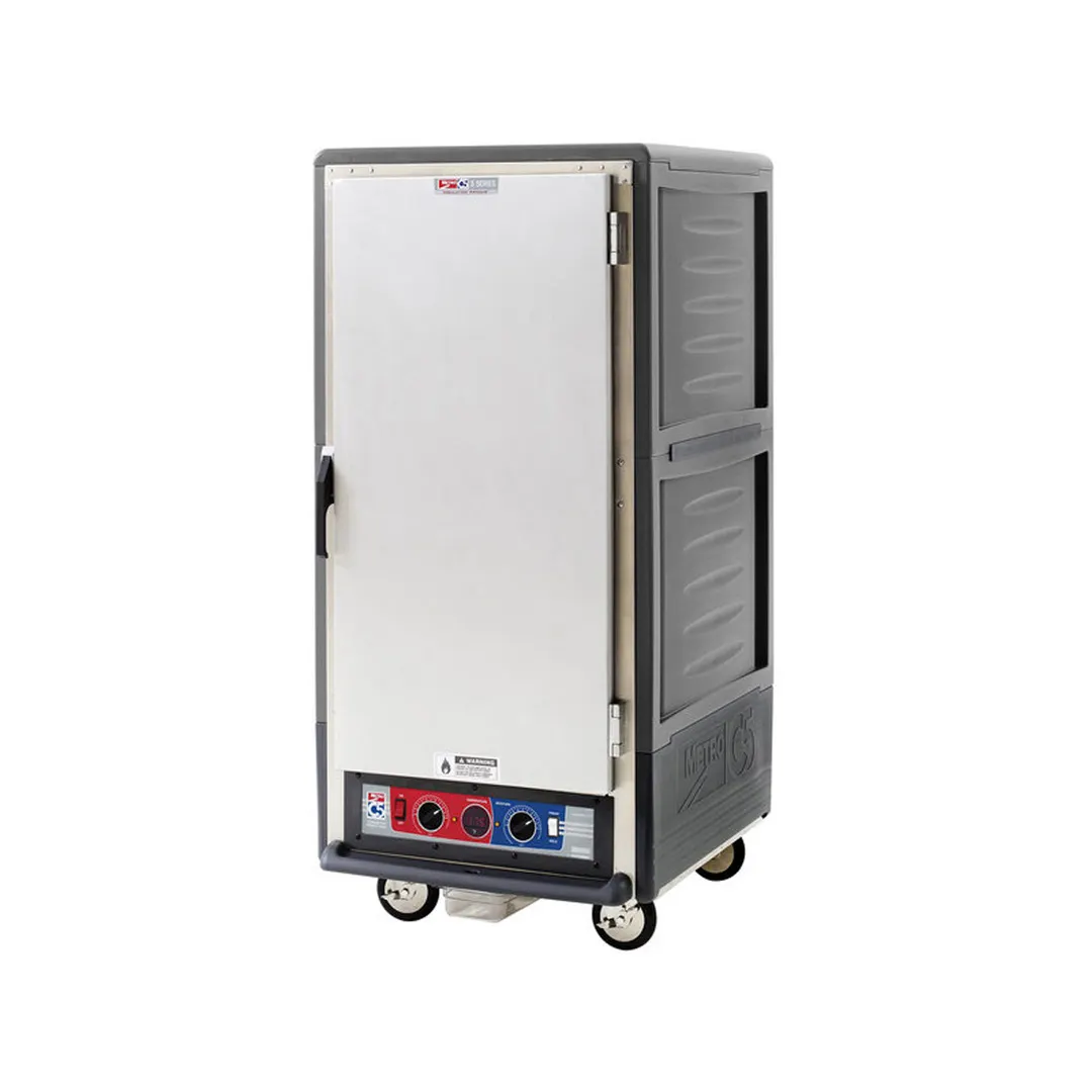 Metro C537-CLFS-4-GY 3/4 Height Heated Holding & Proofing Cabinet w/ Grey Insulation, Solid Door, Lower Wattage