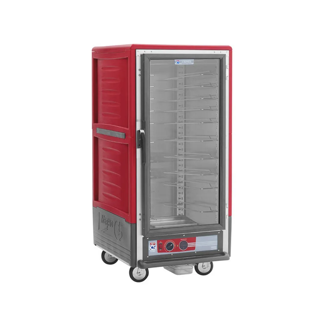 Metro C537-HFC-U 3/4 Height 1-Door Heated Holding Cabinet, Clear Polycarbonate Door, 14-Pan 18"x26" Capacity, 2000W 120V, Aluminum Finish
