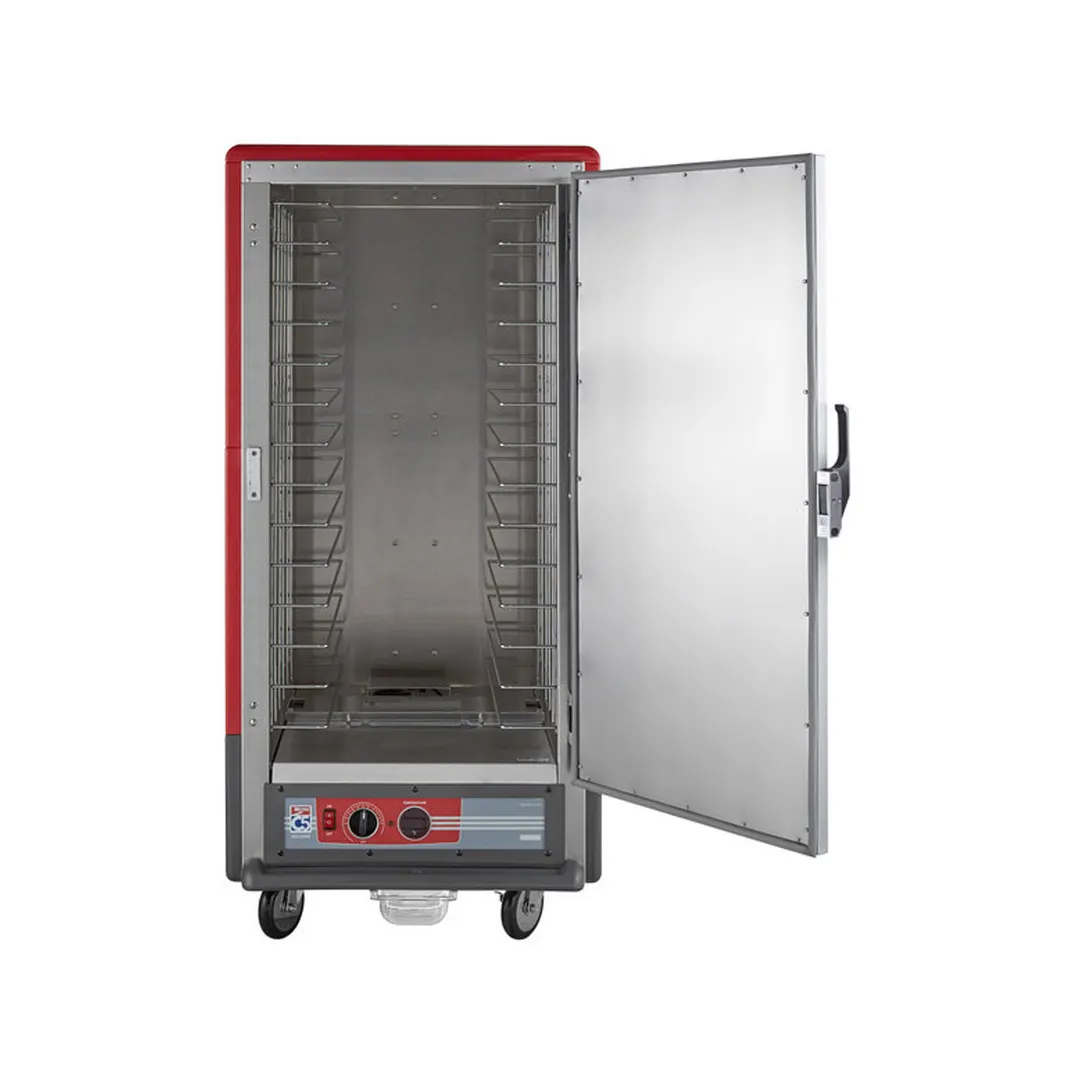Metro C537-HFS-4 3/4 Height 1-Door Solid Door Heated Holding Cabinet, 55"-60" Height, Aluminum, 14 Pan Capacity