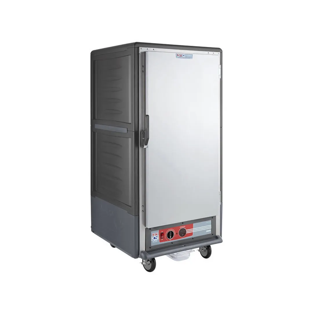 Metro C537-HFS-4-GY "3/4 Height" 1-Door Solid Heated Holding Cabinet, 14-Pan 18"x26", Grey Insulation Armour, 2000W