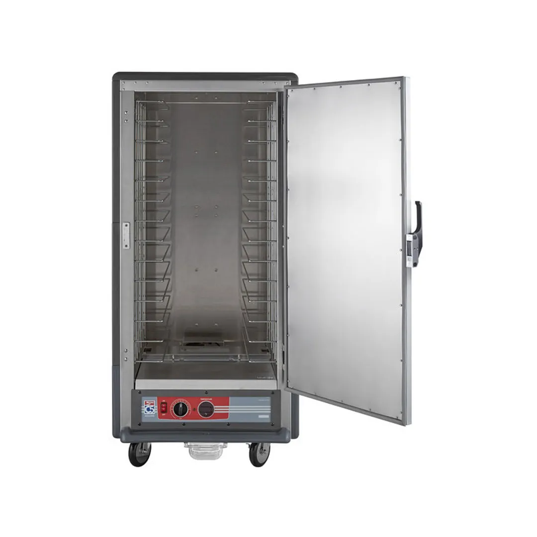 Metro C537-HFS-4-GY "3/4 Height" 1-Door Solid Heated Holding Cabinet, 14-Pan 18"x26", Grey Insulation Armour, 2000W