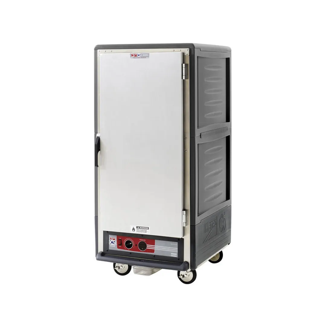 Metro C537-HFS-U-GY 3/4 Height 1-Door Solid Heated Holding Cabinet, Grey Insulation, 14 Pan Capacity, Aluminum, 120V