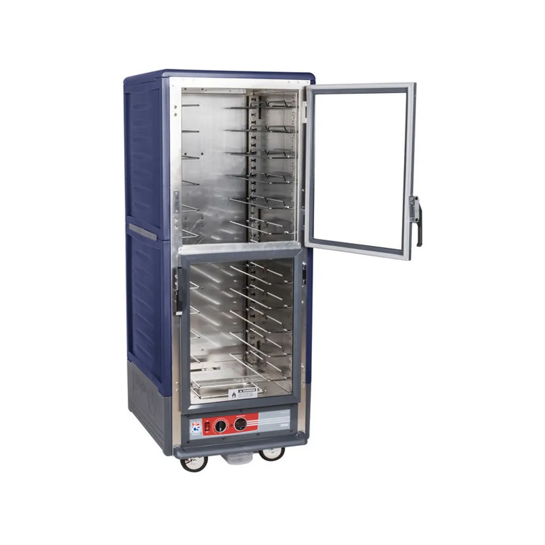 Metro C539-HDC-U-BU "Full Height" 1-Door Clear Heated Holding Cabinet, 18-Pan (18"x26") or 34-Pan (12"x20") Capacity, Aluminum Finish, 120V
