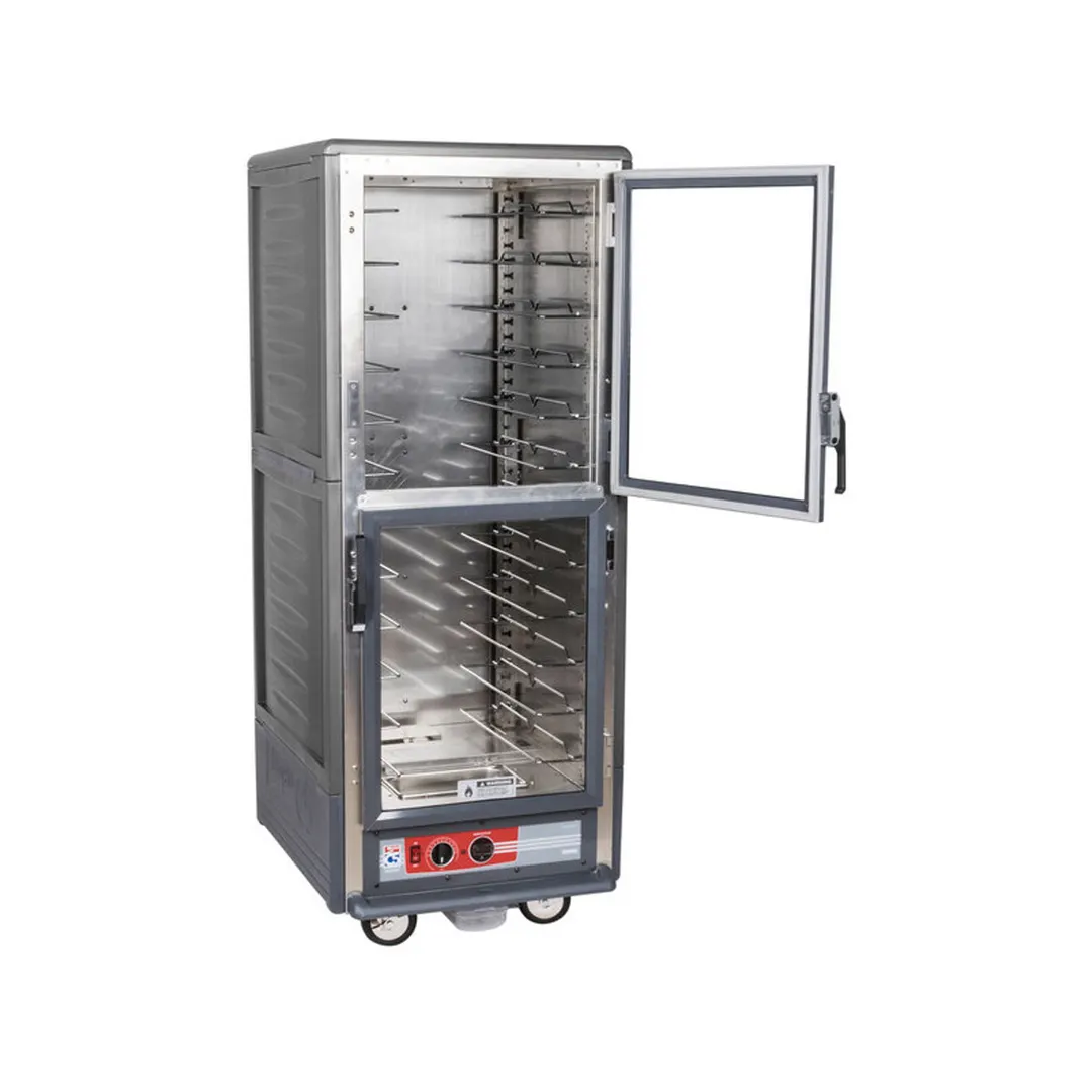 Metro C539-HDC-U-GY "Full Height" 1-Door Dutch Clear Heated Holding Cabinet, 18-Pan 18"x26", 2000W, Aluminum