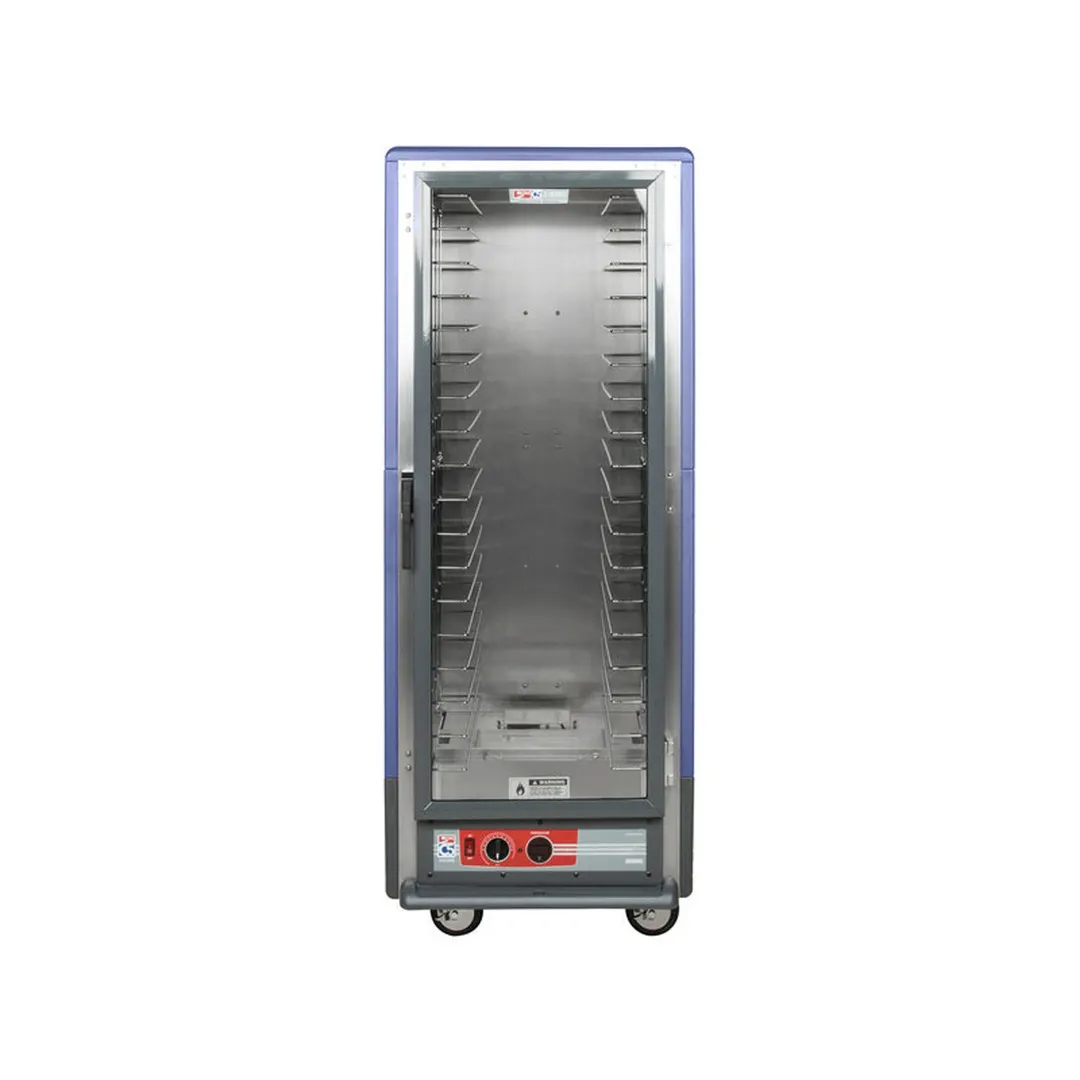 Metro C539-HFC-4-BU "Full Height" 1-Door Heated Holding Cabinet, Clear Polycarbonate Door, 18x18"x26" or 34x12"x20" Pan Capacity, 2000W, Aluminum