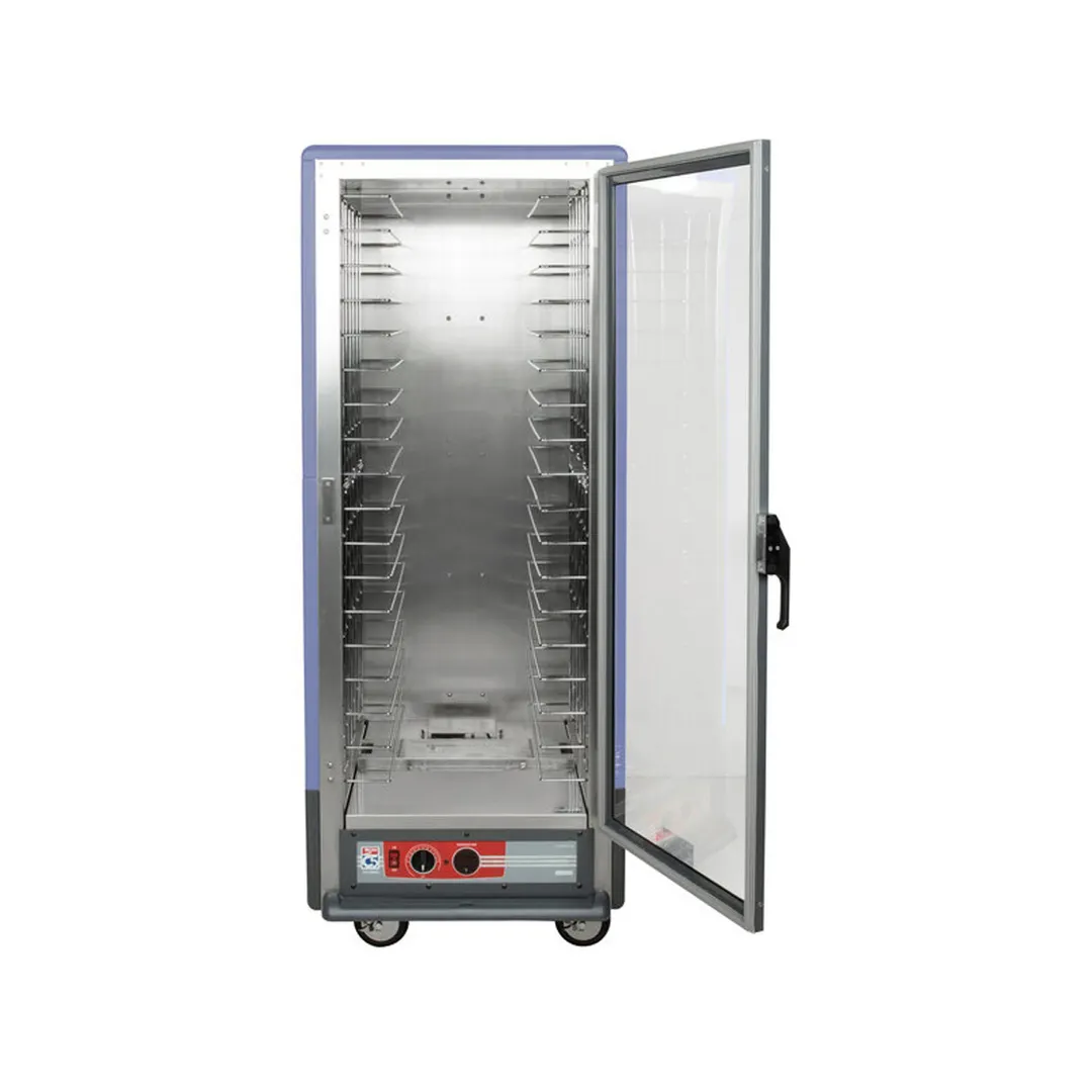 Metro C539-HFC-4-BU "Full Height" 1-Door Heated Holding Cabinet, Clear Polycarbonate Door, 18x18"x26" or 34x12"x20" Pan Capacity, 2000W, Aluminum