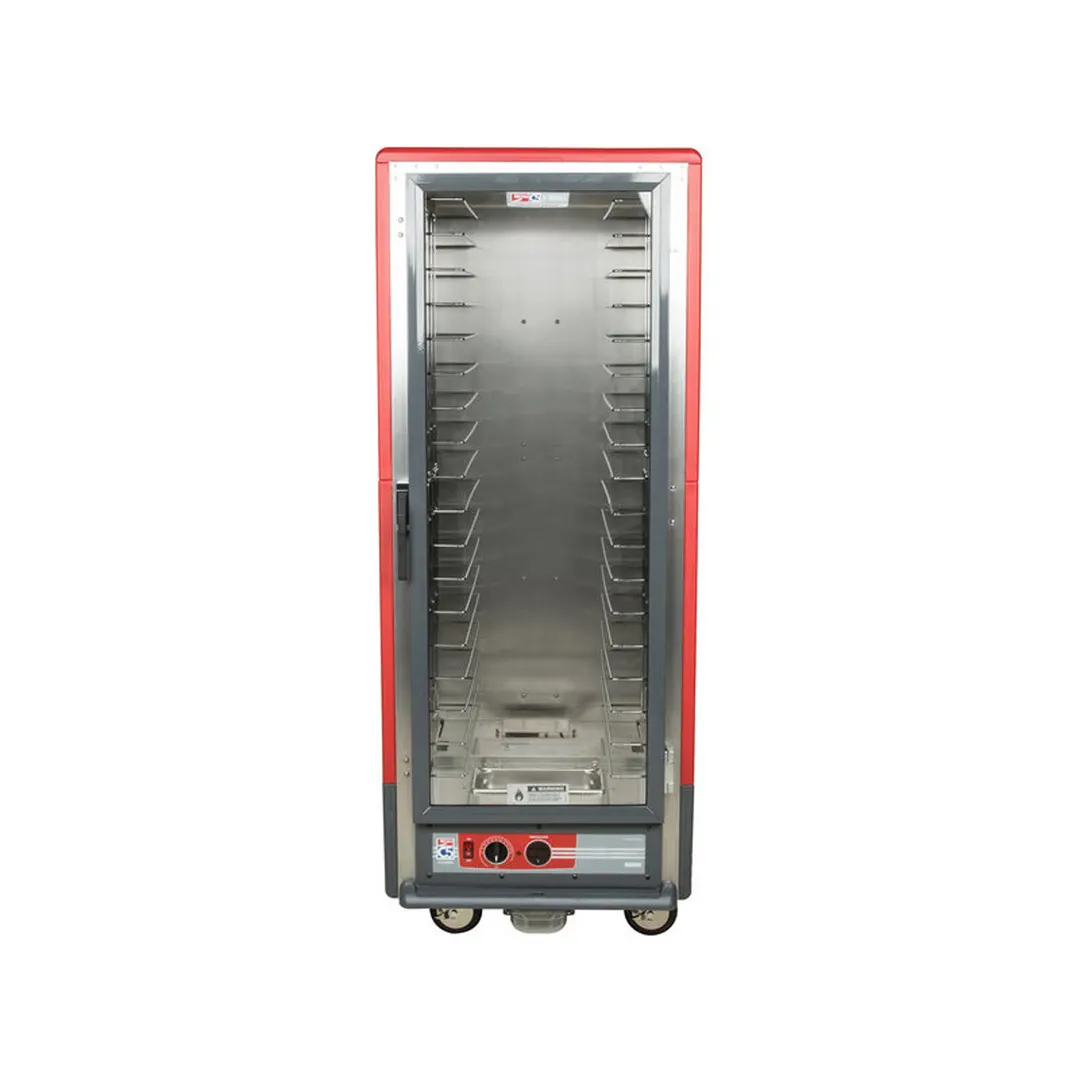 Metro C539-HFC-L "Full Height" 1-Door Clear Heated Holding Cabinet, 35 18"x26" Pan Capacity, Aluminum/Polymer