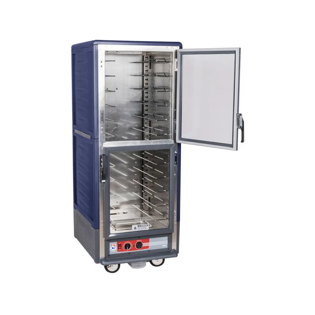 Metro C539-HLDC-U-BU "Full Height" 1-Door Dutch Door Heated Holding Cabinet, 1440W, 200°F, 17-Pan Capacity, Aluminum Finish