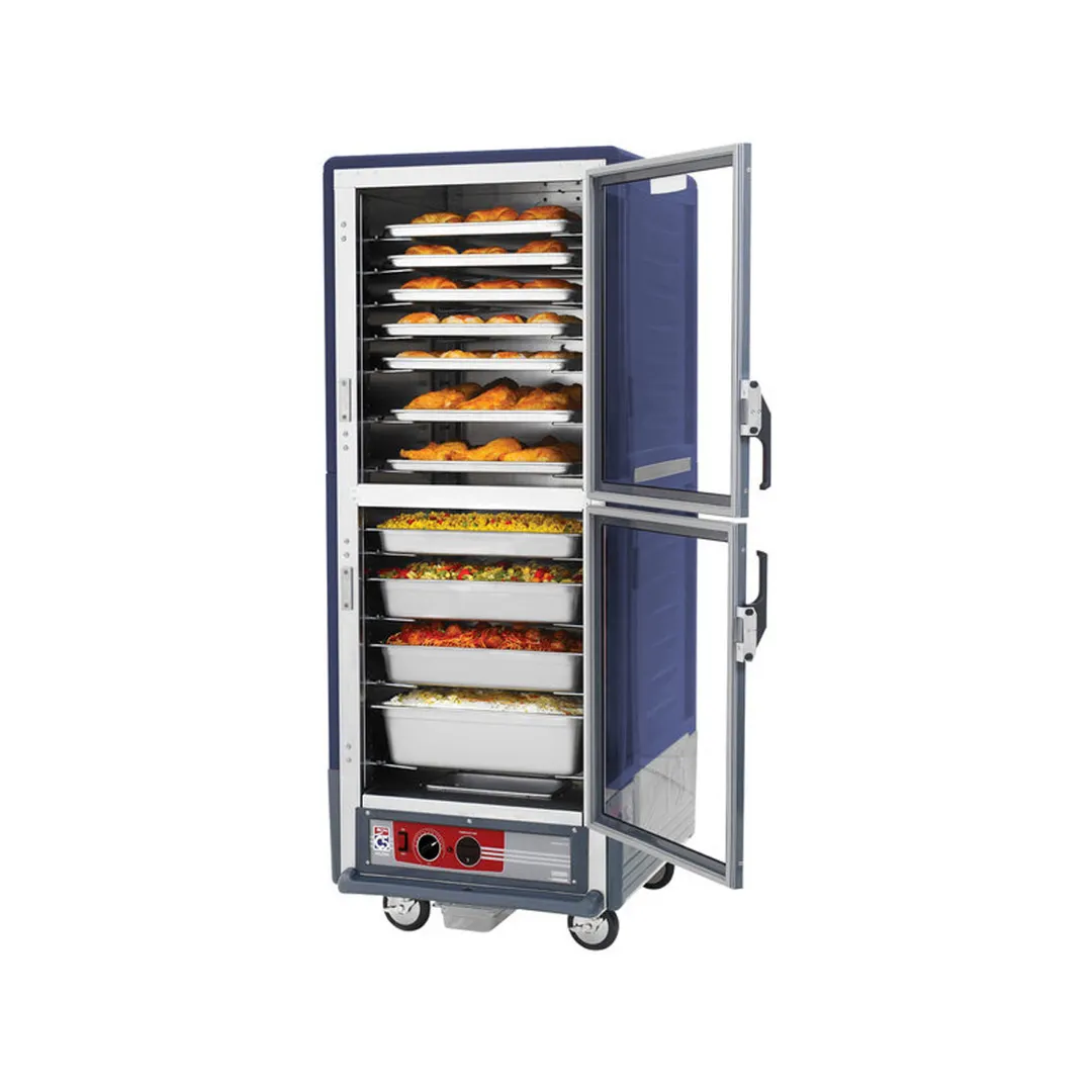Metro C539-HLDC-U-BU "Full Height" 1-Door Dutch Door Heated Holding Cabinet, 1440W, 200°F, 17-Pan Capacity, Aluminum Finish