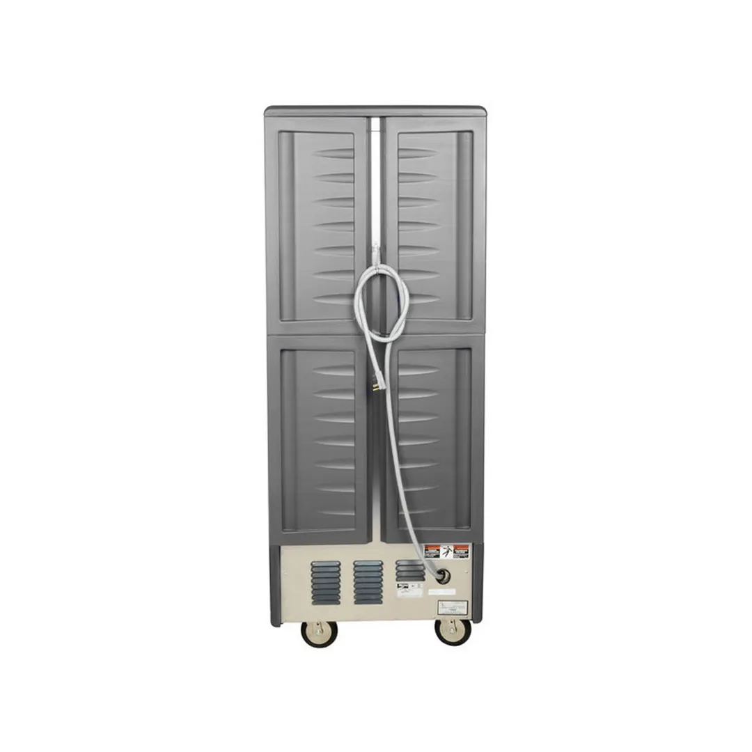 Metro C539-HLFC-4-GY Full Height 1-Door Clear Heated Holding Cabinet, 18-Pan (18"x26") 1440W 120V, Grey Insulation Armour, Mobile 5" Casters