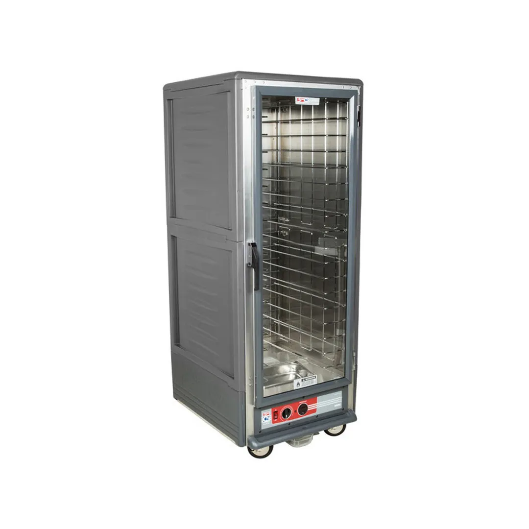 Metro C539-HLFC-L-GY Heated Holding Cabinet, Door, 35-Pan (18"x26") , 1440W Heater, 120V, 5" Braked Casters, UL/NSF
