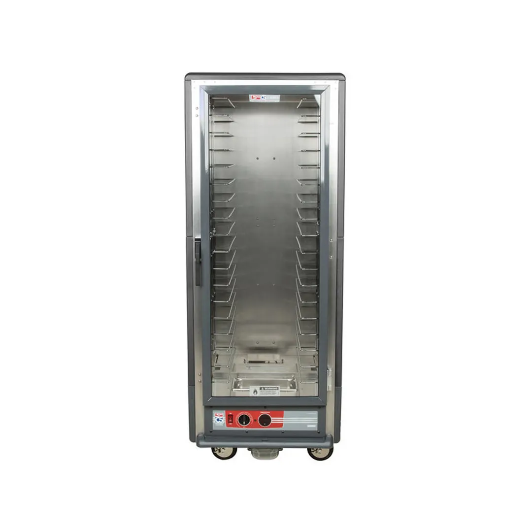Metro C539-HLFC-L-GY Heated Holding Cabinet, Door, 35-Pan (18"x26") , 1440W Heater, 120V, 5" Braked Casters, UL/NSF