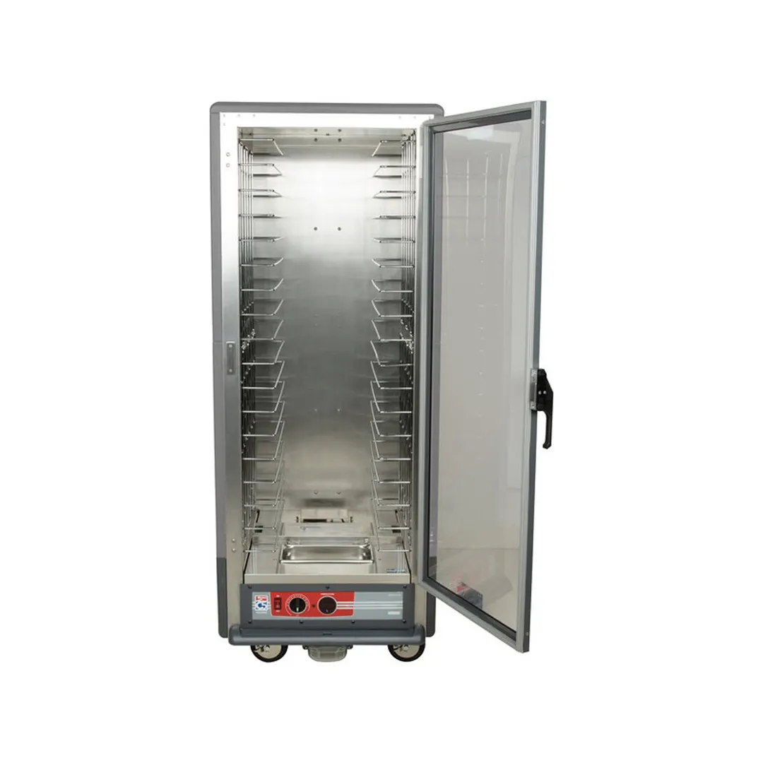 Metro C539-HLFC-L-GY Heated Holding Cabinet, Door, 35-Pan (18"x26") , 1440W Heater, 120V, 5" Braked Casters, UL/NSF
