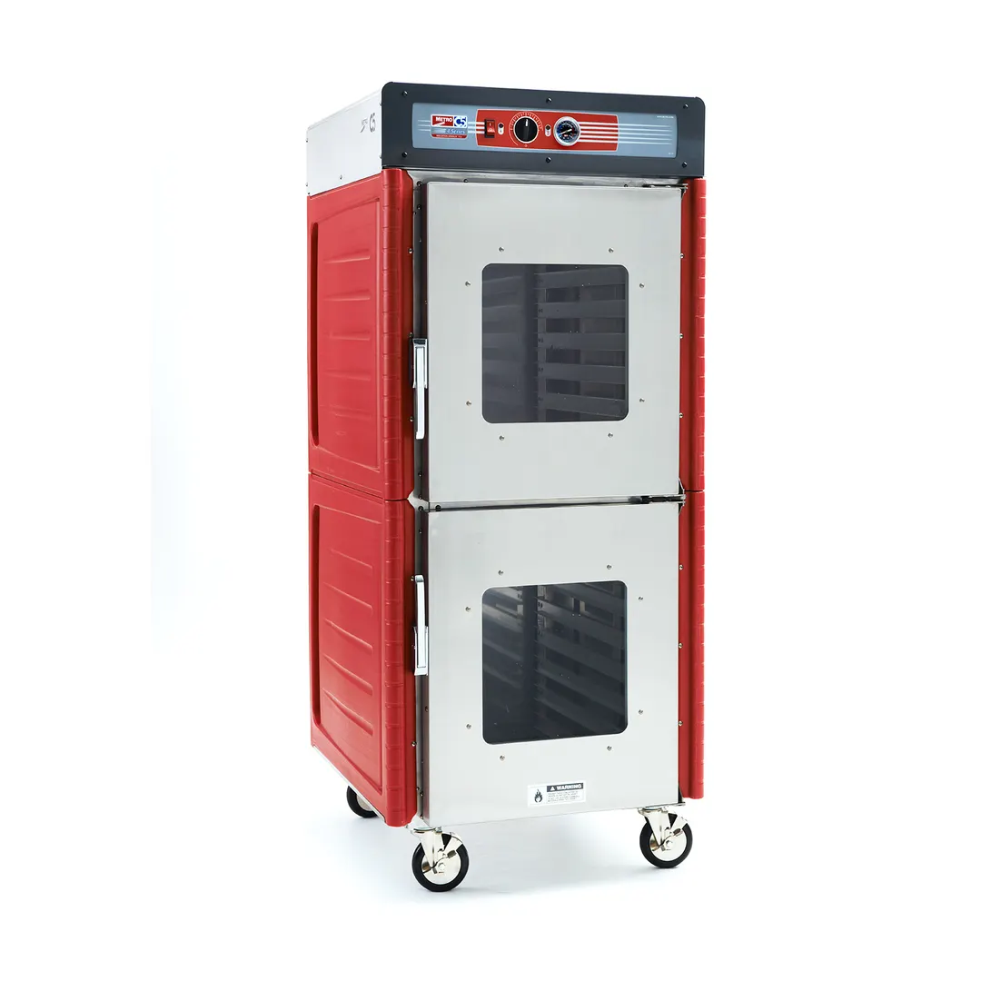 Metro C549-ASDC-L Full Height 1-Section Heated Holding Cabinet, 32 Pan Capacity, Stainless Steel, Clear Dutch Door, 1400W, 120V