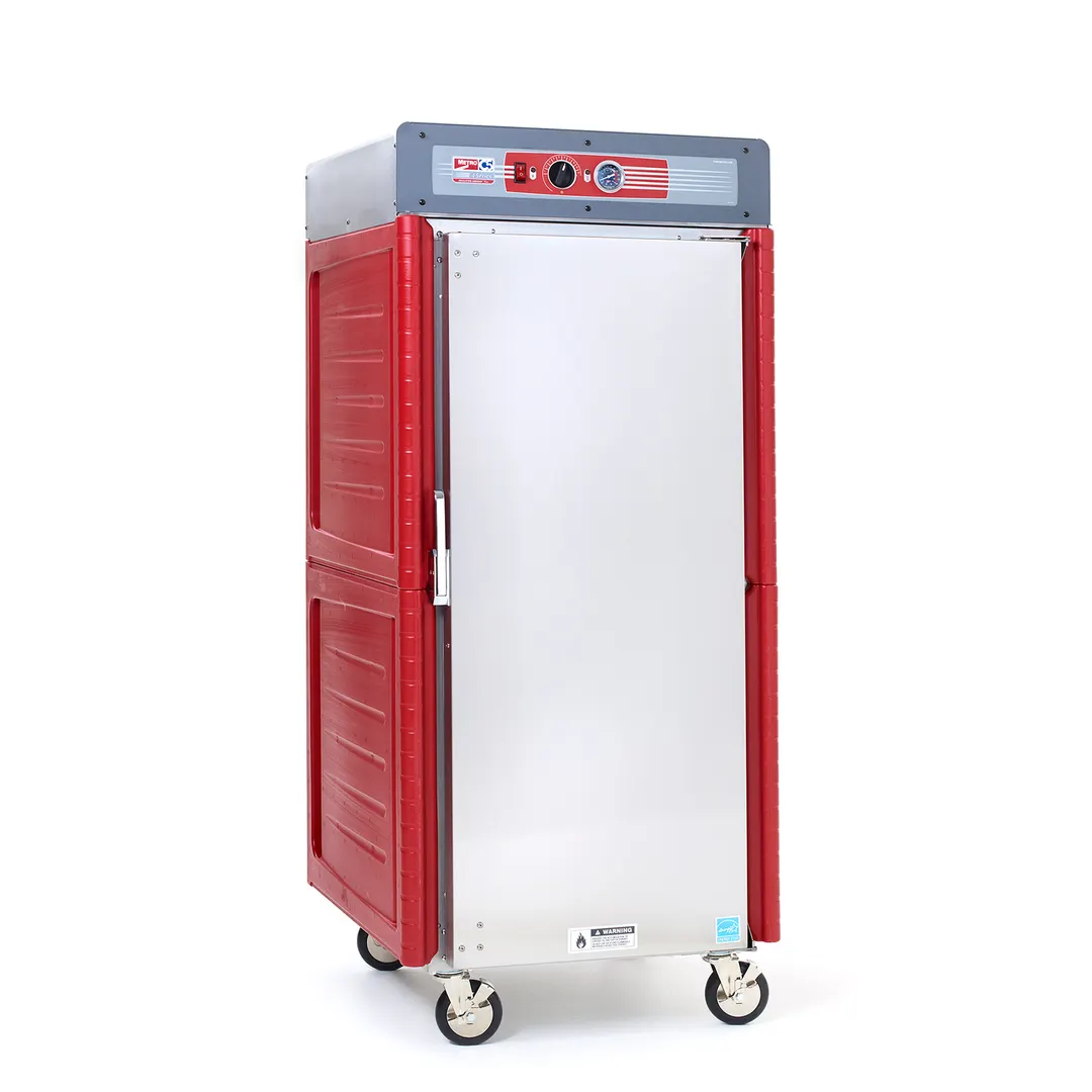 Metro C549-ASFS-L Full Height 1-Door Solid Door Heated Holding Cabinet, 34-Pan 18"x26" Capacity, Stainless Steel